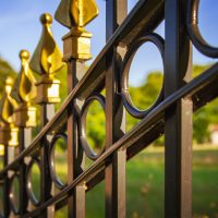 46733607 - image of a decorative cast iron fence.